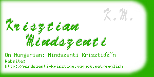 krisztian mindszenti business card